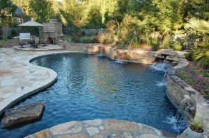 Freeform pool built by Anchor Pools.