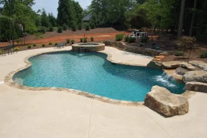 Freeform pool built by Anchor Pools.