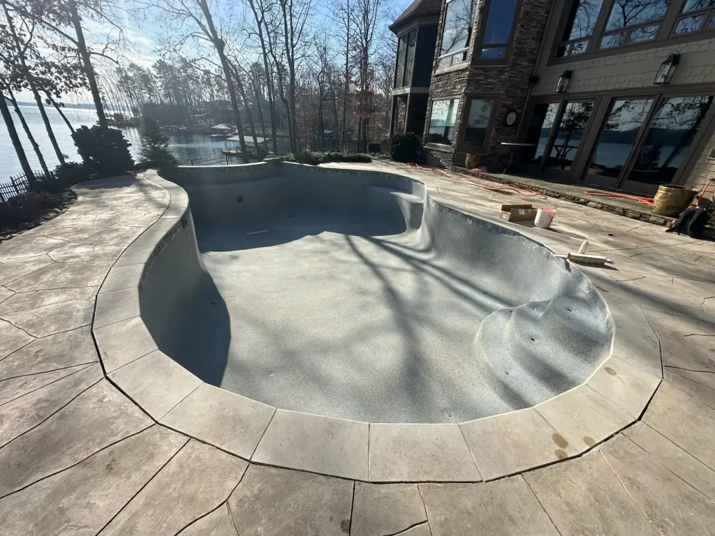 After picture of a gunite pool remodel.