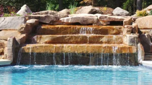 Water feature in a pool.