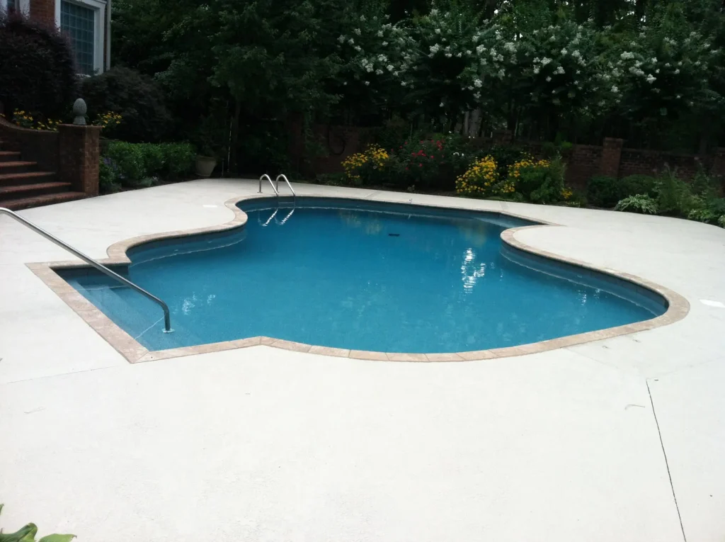 After picture of a gunite pool remodel.