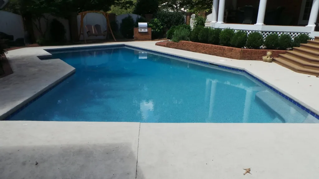 After picture of a gunite pool remodel.