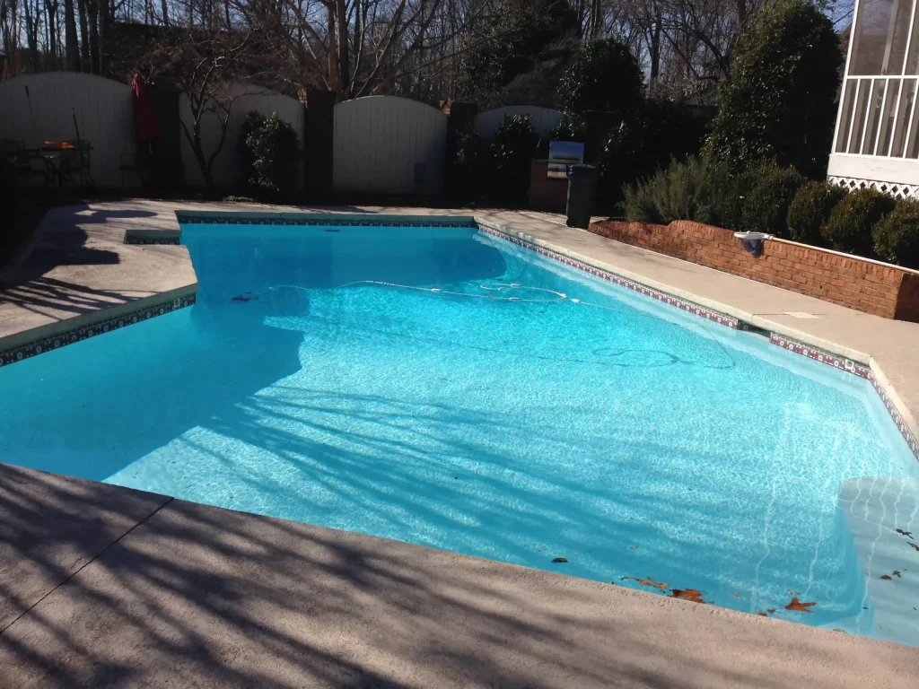 Before the gunite pool renovation.