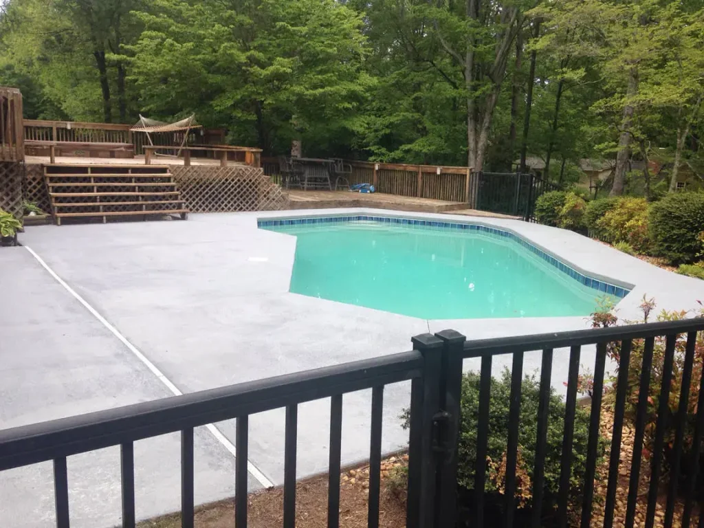After picture of a gunite pool remodel.