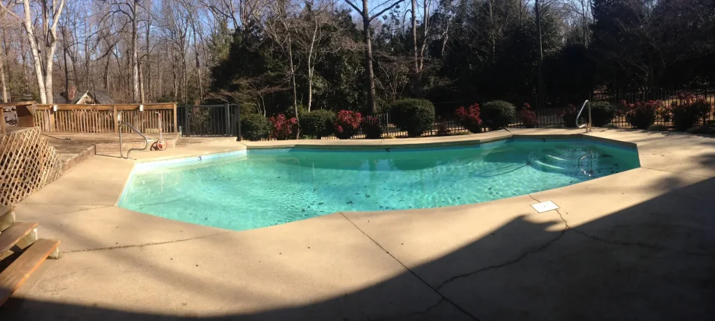 Before the gunite pool renovation.