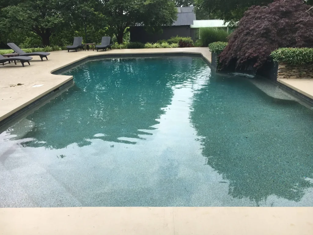 After picture of a gunite pool remodel.