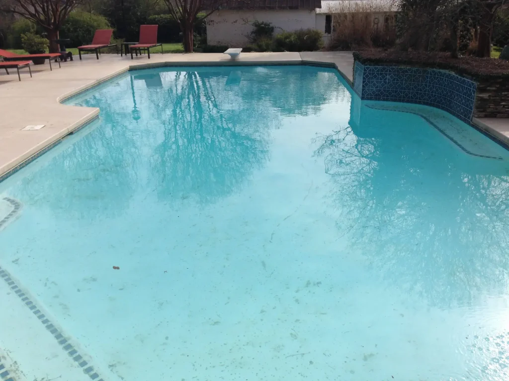 Before the gunite pool renovation.