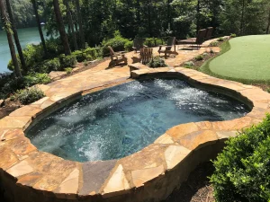Freeform pool built by Anchor Pools.