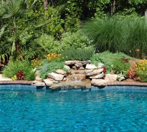 Water feature in a pool.